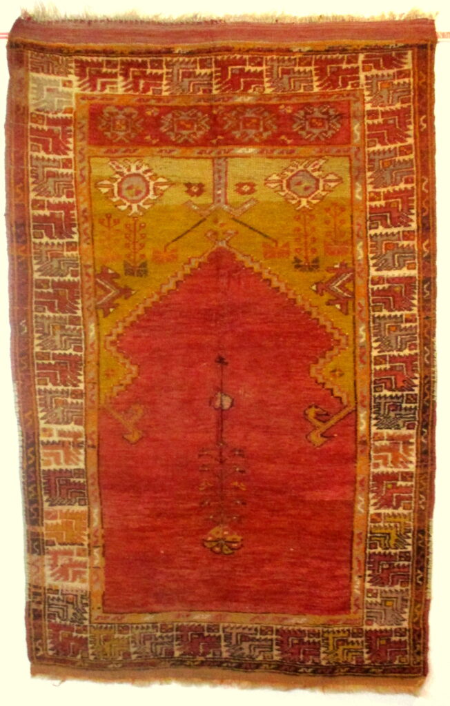 OLD CENTRAL TURKISH PRAYER RUG.